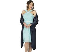 BlackButterfly Satin Shawl Bridesmaid Wedding Wrap Scarf (Midnight Blue, 19W / 95L)