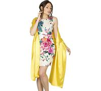 BlackButterfly Satin Shawl Bridesmaid Wedding Wrap Scarf (Yellow, 19W / 95L)