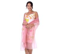 BlackButterfly Satin Silky Bridal Wedding Party Evening Shawl Pashmina Wrap (Dark Pink - Light Pink, One Size)