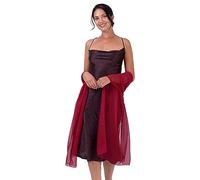 BlackButterfly Satin Silky Bridal Wedding Party Evening Shawl Pashmina Wrap (Wine Red, One Size)