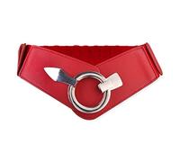 BlackButterfly Scallop Ring Hook Waist Belt, Red, XXL