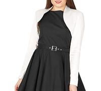 BlackButterfly Women's Formal Long Sleeve Satin Bolero | Stand-Up or Fold-Down Collar, Open Front, Pull-On, No Fastenings, Fully Lined, Sizes XS-5XL, Weddings & Parties