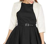 BlackButterfly Women's Satin 3/4 Sleeve Bolero | Stand-Up Collar, Pull-On, No Fastenings, Sizes XS-5XL, Weddings & Parties