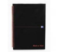 Blackcolors Black N Red Book Wirebound 90Gsm Ruled Indexed A-Z 140 Pages A4 Ref M67005 Pack Of 5