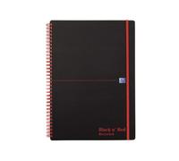 Blackcolors Black N Red Book Wirebound Recycled Polypropylene 90Gsm 140 Pages A4 Ref E67024 Pack Of 5