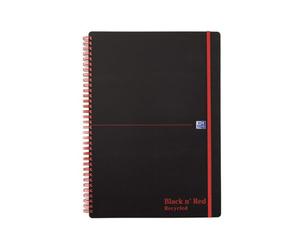Blackcolors Black N Red Book Wirebound Recycled Polypropylene 90Gsm 140 Pages A4 Ref E67024 Pack Of 5