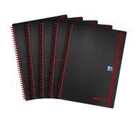Blackcolors Black N Red Notebook Wirebound Polypropylene 90Gsm Ruled 140 Pages A4 Ref E67008 Pack Of 5