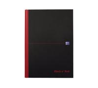 Blackcolors Oxford Black N' Red A4 Hardback Casebound Notebook, Narrow Ruled With Margin, 96 Page, 1 Notebook