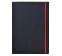 Blackcolors Oxford Black N' Red A4 Journal - Ruled With Numbered Pages, Black And Red