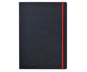 Blackcolors Oxford Black N' Red A4 Journal - Ruled With Numbered Pages, Black And Red