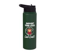 Blackcraft Cult Devil Worship - Support Your Local cat Cult Stainless Steel Insulated Water Bottle