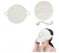 BLACKCROWN 4 Holes Towel Mask Reusable Face Towel Mask Cold Hot Compress Facial Steamer Moisturizing Beauty Skin Care Spa Towels for Facial Steamer Mask for Women Girls (2 Pack)