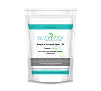 Blackcurrant Seed Oil 500mg SoftGel Omega-3, 6, and 9 Fatty Acids Healthy Skin and Hair Natural Anti-Inflammatory for Joint Pain Relief and Immune Support Manufactured in The UK by Nutrivity