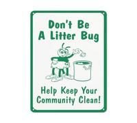BLACKCUTTER Notice Danger Safety sign,Don't Be A Litter Bug, Help Keep Your Community Clean,Road Sign Business Signs for parking lot Aluminum Metal Tin Sign, 8x12 Inch, White 2