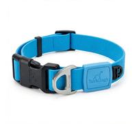 BlackDoggy Waterproof Dog Collar Odour-Free Embossed PVC, Soft & Durable with Quick-Release Buckle, Adjustable Pet Collar for Small, Medium & Large Dogs (Medium, Blue)