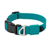 BlackDoggy Waterproof Dog Collar Odour-Free Embossed PVC, Soft & Durable with Quick-Release Buckle, Adjustable Pet Collar for Small, Medium & Large Dogs (Large, Dark Green)
