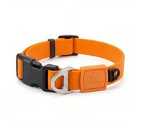 BlackDoggy Waterproof Dog Collar Odour-Free Embossed PVC, Soft & Durable with Quick-Release Buckle, Adjustable Pet Collar for Small, Medium & Large Dogs (Small, Orange)