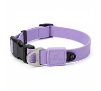 BlackDoggy Waterproof Dog Collar Odour-Free Embossed PVC, Soft & Durable with Quick-Release Buckle, Adjustable Pet Collar for Small, Medium & Large Dogs (Medium, Purple)