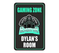 Blackfire Skull Gaming Zone Kids Bedroom Door Sign Personalised For You - Any Name! Door Plaque,Girls/Boys,Nursery,Decor,Kids Room,Games