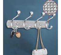 BlackFish Coat Rack Wall Mount,Rhinestone Type Wall Mounted Coat Rack - 4 Hooks,purse Hanger,coat Hanger Wall Mount,wall Coat Rack for Bathroom Kitchen Entryway (1 Pcs)