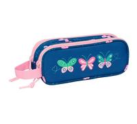 BLACKFIT8 BUTTERFLY - Children's Double Pencil Case, Children's Pencil Case, Ideal for School Age Children, Comfortable and Versatile, Quality and Resistance, 21 x 6 x 8 cm