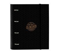 BLACKFIT8 OLD SCHOOL - 4 Ring Binder 35 cm with 100 A4 Sheets, Ideal for Children of Different Ages, Comfortable and Versatile, Quality and Resistance, 27 x 3.5 x 32 cm, black/grey, M, Casual