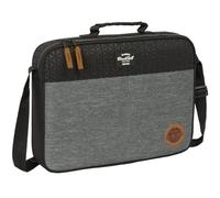 BLACKFIT8 OLD SCHOOL - Extra School Wallet, Recyclable Fabric, Pencil Case, Shoulder Strap, Comfortable and Versatile, Quality and Resistance, 38 x 6 x 28 cm, black/grey, M, Casual