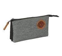BLACKFIT8 OLD SCHOOL - Triple Pencil Case, Recyclable Fabric, Children's Pencil Case, Children's Case, Ideal for School Age Children, Comfortable and Versatile, Quality and Resistance, 22 x 3 x 12 cm,