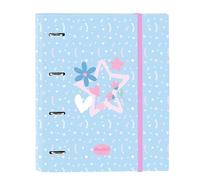 BLACKFIT8 Smile - Folder 4 Rings of 35 cm with 100 A4 Sheets, Ideal for Children of Different Ages, Comfortable and Versatile, Quality and Resistance, 27 x 3.5 x 32 cm, Light Blue/Light Pink, M