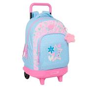 BLACKFIT8 SMILE - Large Backpack with Wheels, Compact, Removable, Ideal for Children of Different Ages, Comfortable and Versatile, Quality and Resistance, 33 x 22 x 45 cm, Light Blue/Light Pink, M