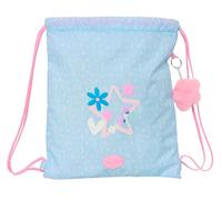 BLACKFIT8 SMILE - Large Flat Bag Backpack, Ideal for Children of Different Ages, Comfortable and Versatile, Quality and Resistance, 35 x 40 cm, Light Blue/Light Pink, M, Casual