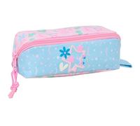 BLACKFIT8 SMILE Large Square Pencil Case, Ideal for School-Age Children, Comfortable and Versatile, Quality and Strength, 22 x 10 x 10 cm, Light Blue/Light Pink, M, Light green/light pink, M, Casual
