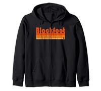 Blackfoot, Idaho Retro 80s Style Zip Hoodie