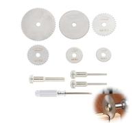 Blackfriday,10Pcs HSS Rotary Tool Saw Blades Kit - (22-50mm) for Wood, Plastic & Metal Cutting - 20000 RPM High Speed Steel Discs with 6.35mm Shank & Screwdriver - Compatible with Most Rotary Tools