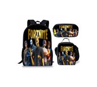 (BlackGold) Bag School 3pcs Backpack Lunch Box And Pencil Bag Suitable Teenager For