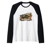 Blackhawk Military Helicopter UH60 Helicopter Aviation Raglan Baseball Tee