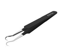 Blackhead Acne Extraction Tweezers - FEITA Pro & Surgical-Grade Stainless Steel Bend Curved Comedone Extractor Tweezer Tool for Remove Whitehead and Clogged Pores, Pimple - Black