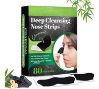Blackhead Plasters, 80 Strips Blackhead Nose Bamboo Charcoal for Deep Nose Cleansing, Blackheads for Women and Men, Blackhead Removal and Unclogs Pores