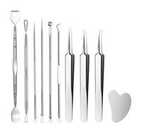 Blackhead Remover, Pimple Popper Tool Kit,10 Pcs Stainless Steel Professional Pimple Extractor Tool Kit for Face,Quick and Easy Removal of Pimples,Blackheads,Zit Removing, Forehead