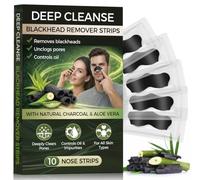 Blackhead Remover Strips, 10 PCS Charcoal Pore Strips, Nose Strips Blackhead Remover, Blackhead Strips for Deep Cleansing, Keep Skin Clear and Tighten Pores, for All Skin Types, Individually Wrapped