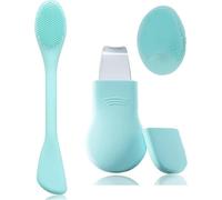 Blackhead Remover Tool,3 in 1 Pore Cleaning Brush for Face Nose Skin Care Scraper Mask Applicator Spatula for Men Women Deep Cleansing (Blue)