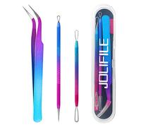 Blackhead Remover Tool,JOLIFILE 3 Pcs Pimple Popping Kit,Removing Spot Extractor Tools for Nose Facial Popper Whitehead-Colorful…