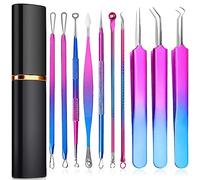 Blackhead Remover Tool Kit, 10 PCS Professional Stainless Steel Pimple Popper Comedone Extractor Tools for Removing Pimples, Blackheads, Zit on Face, Acne Removal Kit with Metal Case