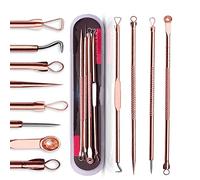 Blackhead Remover Tool Kit,4 Pieces Comedone Extractor Tool Blemish Whitehead Removal Acne Needle Pimple Spot Popper Stainless Steel (Gold)