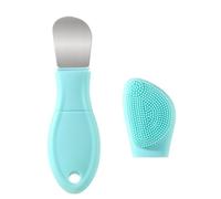 Blackhead Remover Tool, Silicone Facial Scrubber, 2 in 1 Nose Scraper for Deep Cleansing, Skin Scrubber, Face Spatula, Nose Blackhead Remover, Pore Cleanser, Skin Care Tool for Women Men (Light Blue)
