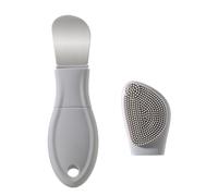 Blackhead Remover Tool, Silicone Facial Scrubber, 2 in 1 Nose Scraper for Deep Cleansing, Skin Scrubber, Face Spatula, Nose Blackhead Remover, Pore Cleanser, Skin Care Tool for Women Men (Light Gray)