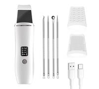 Blackhead Remover Tools for Facial Skin - Face Pore Ion Exfoliating Scrubber & Cleaner with 4 Modes, Ultrasonic Skin Spatula for Deep Cleansing With 2 Silicone Covers and Removal Kit, USB Rechargeable