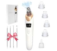 Blackhead Remover Vacuum - Blackhead Extractor Tool for Face, Blackhead Remover for Face with 3 Adjustable Suction Levels, 5 Probes, USB Chargeable Pore Cleaner (White)