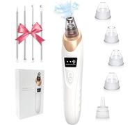 Blackhead Remover Vacuum - Professional Blackhead Extractor for Face with 3 Adjustable Suction Levels, USB Rechargeable Pore Cleaner, and 5 Interchangeable Probes (White)