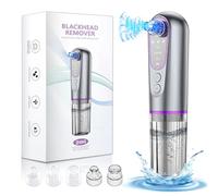 Blackhead Remover Vacuum, Rechargeable Pore Vacuum Cleaner with Visible Water Tank, Black Head Remover Tool with 3 Adjustable Suction Power Modes and 5 Heads, for Facial Cleansing and Pore Care